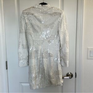 Retrofete Ivory Sequin Embellished Dress